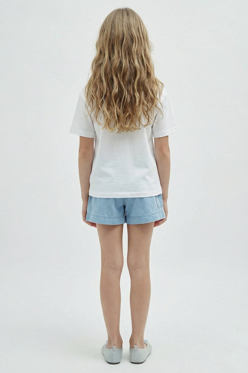 DeFacto Blue Girl Girl Denim Shorts Casual - Image 5